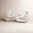 Lillie 30" W Farmhouse Slipcovered Down-blend Swivel Rocking Chair with Pillow Back-529279352