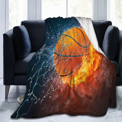 Basketball Football Baseball Rugby Throw Blanket - Flannel Sofa Blanket Birthday Gift Room Home Dorm Decor, 60 x 80 in