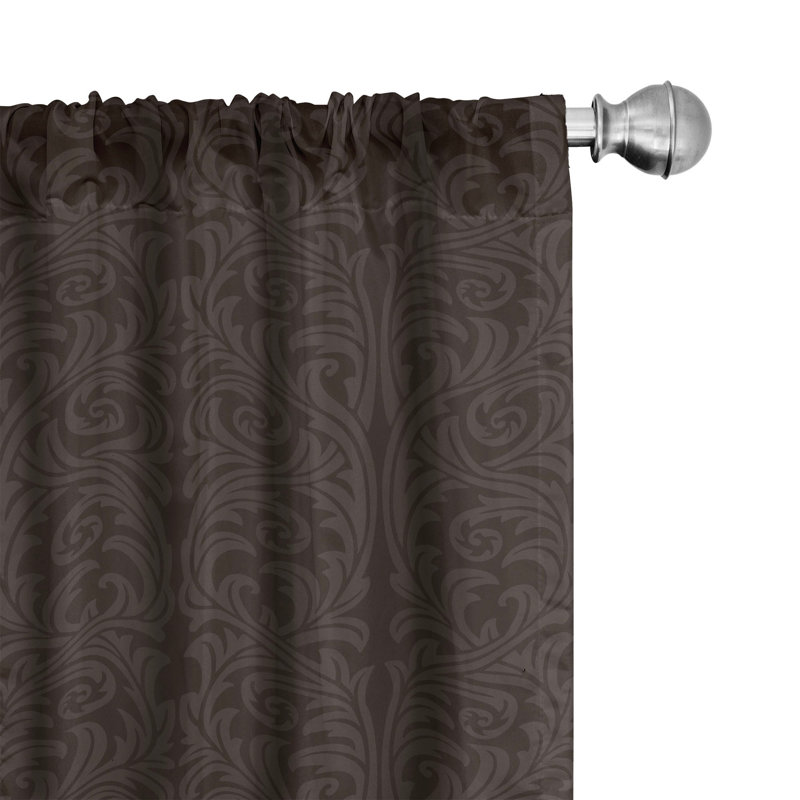 Damask Semi-Sheer Rod Pocket Curtain Panels, 28" x 63"