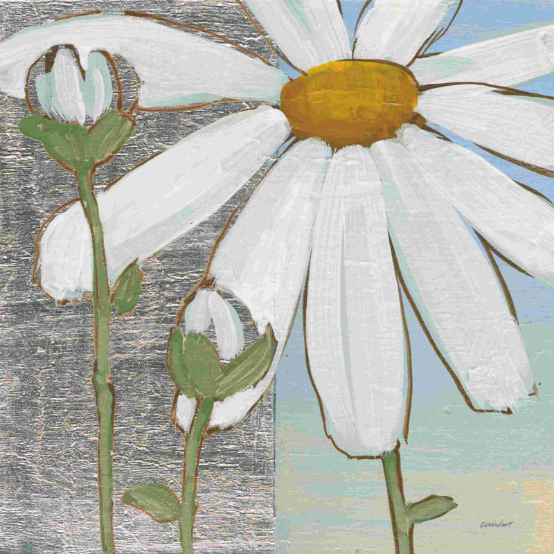 Marguerite blanche I, H 12 po x l 12 po, Non, Toile tendue