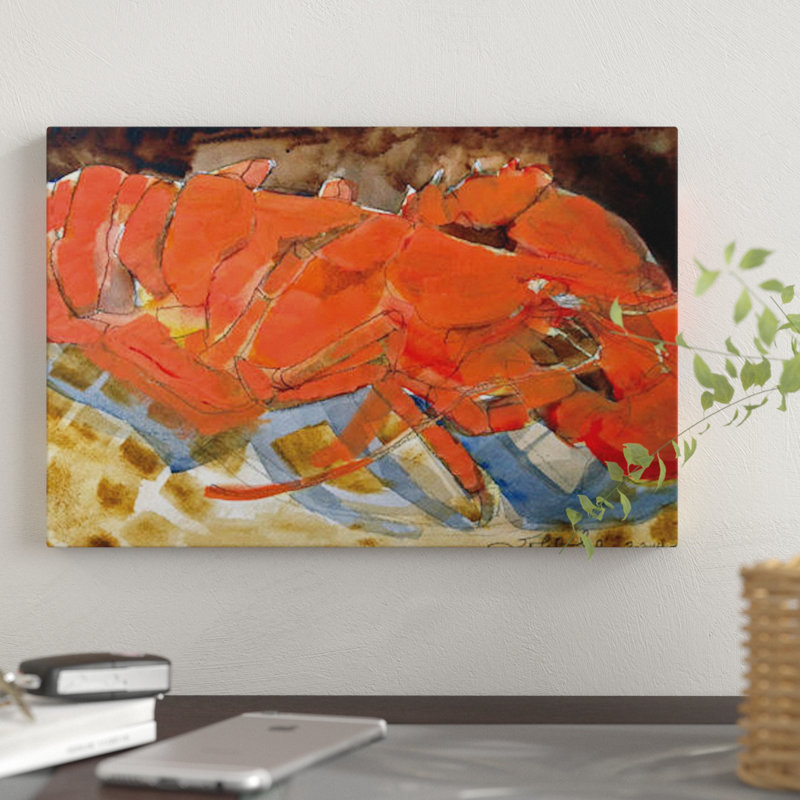 «Abstract Lobster III» par Erin McGee Ferrell, reproduction, H 8 po x l 12 po x P 0,75 po, Toile tendue, Pas de tapis
