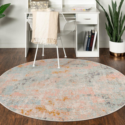 Brown/Light Blue/Beige Area Rug