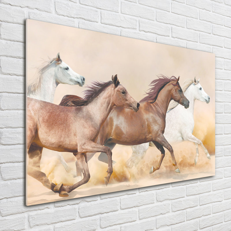 Horses in a gallop 1 Piece Wall Art on Glass