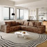 Canapé d'angle modulaire moderne 6 places Sophy Aruba en tissu peluche nuage, aucun assemblage requis