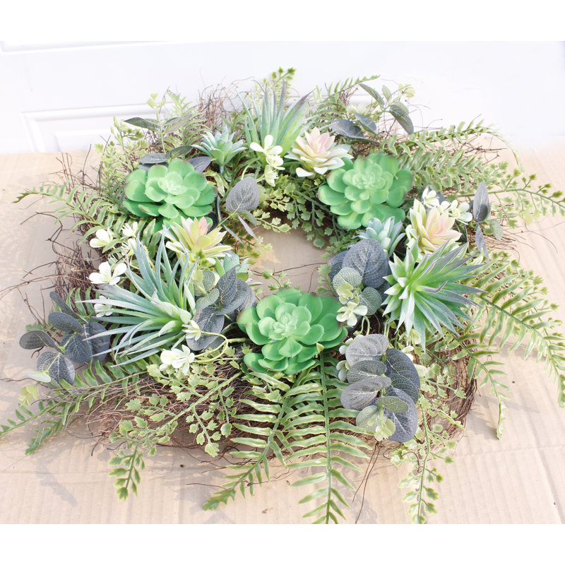 Couronne de faux polyester faite à la main 22 po Ansuma