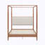 Structure de lit à baldaquin en bois massif de taille moyenne Mid-Century avec tête de lit tapissier Boucle-133233701-133233703