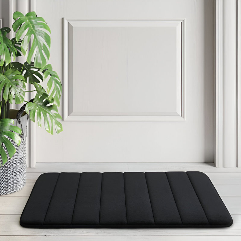 Rectangle Bath Mat, 60cm, 40cm, Black