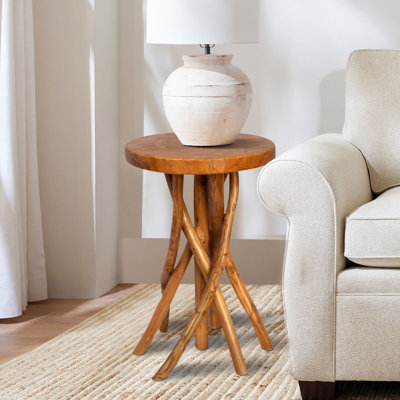 11.8 Tall Teak Wood Plant Stand