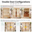 Double porte française 48 "x 80" 10 panneaux en verre transparent et bois massif avec quincaillerie d'installation-130915585