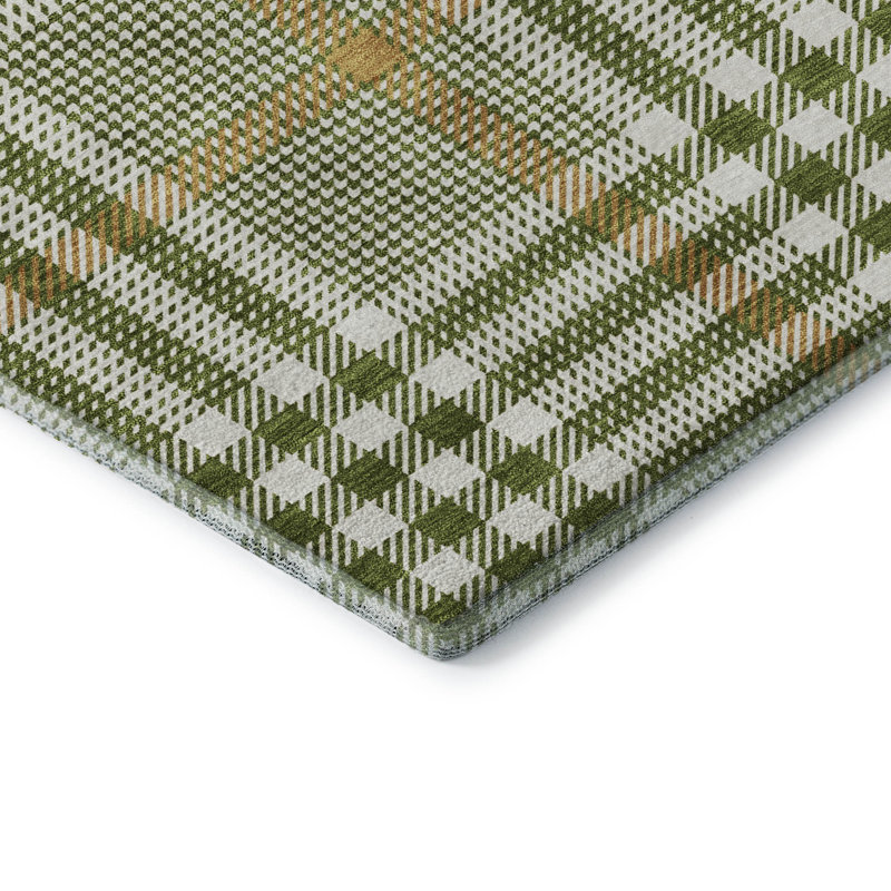 Premium Machine Washable Corry AMF1054 Plaid Rug, Rectangle 9' x 12'