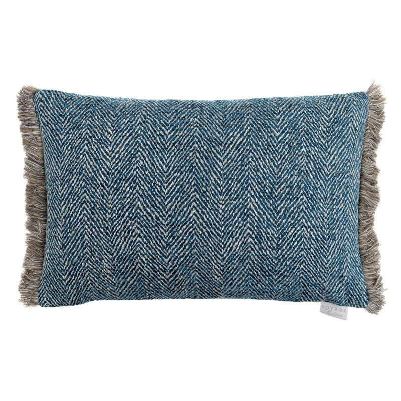 Chevron Cushion, Azure Blue