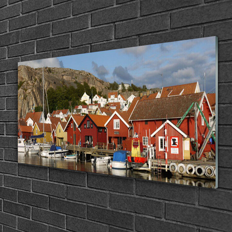 Glass Print Wall Art 100X50cm Image Printed On Glass Decorative Wall Picture Behind Toughened / Tempered Safety Real Glass For Kitchen & Living Room Theme: City Landscape
