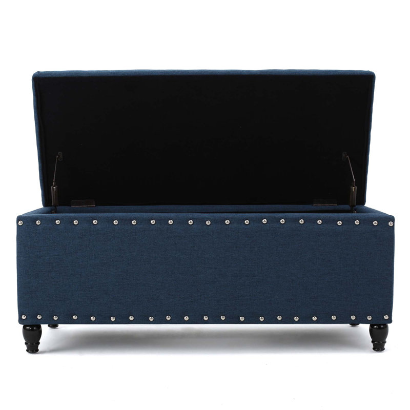 Banc de rangement avec garniture cloutée
