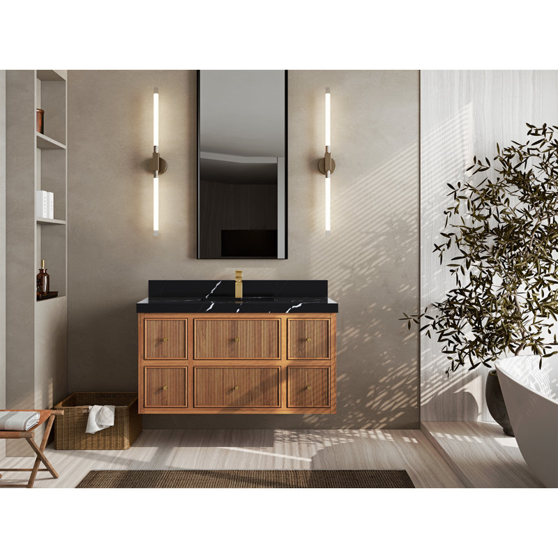 Ensemble de meuble-lavabo simple 42 po Sonoma, Noir Calacatta