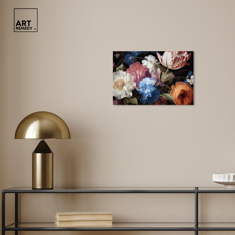 Elegant Floral Canvas Wall Art in Multicolor, 15" x 10"