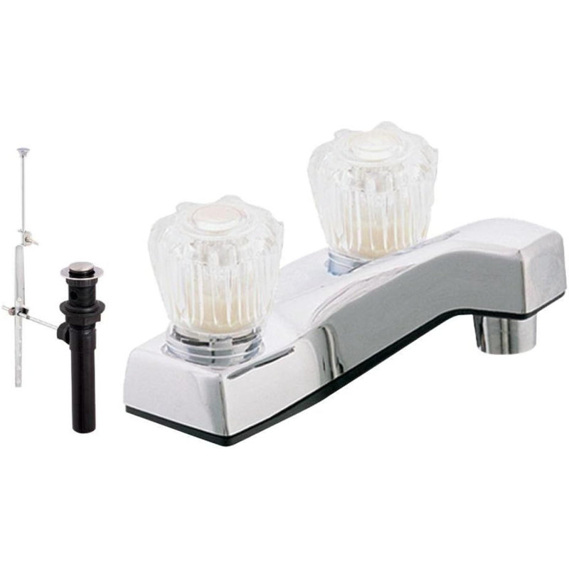 Non-Metallic Two-Handle Lavatory Faucet, Bathroom Sink Faucet With Washerless Cartridge, Chrome Finish, 10256N