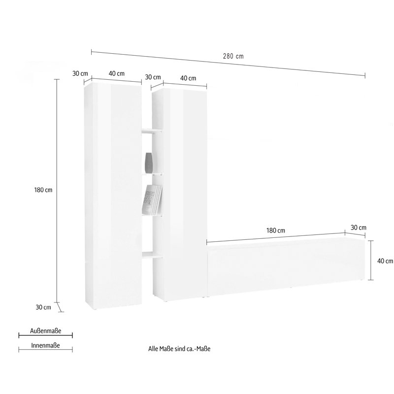 Maruska Unfinished Floating Entertainment Centre for TVs up to 70", White Glossy