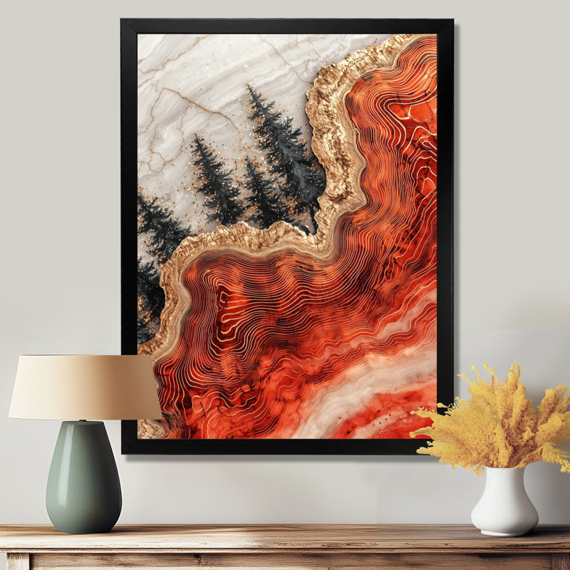 Giavanni - Art mural sur toile, paysages, Black, 20" H x 12" W, Reproduction encadrée d'une seule photo