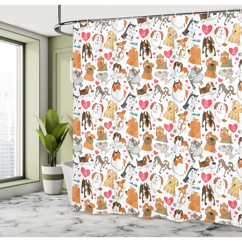 Shower Curtain with Hooks Included, 70"H x 69"W