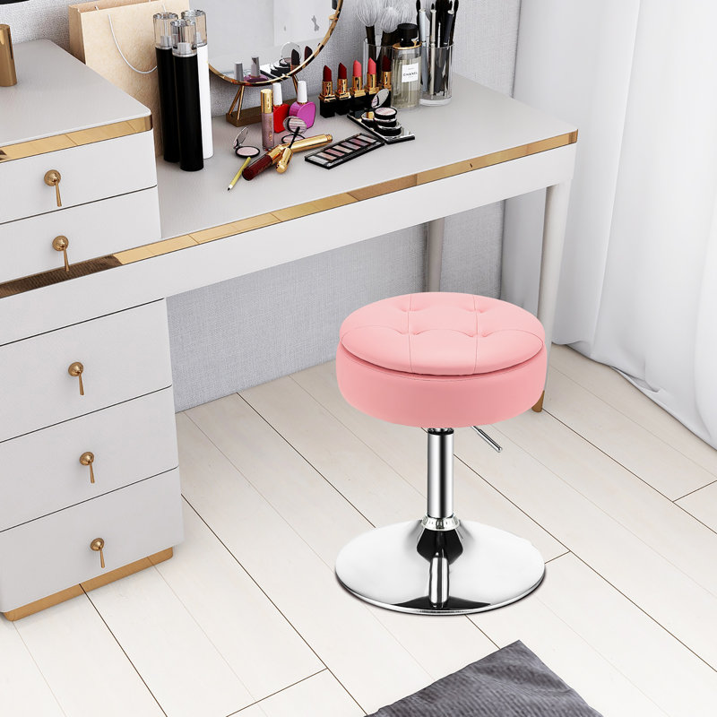 Carmynn Metal Accent Stool, Pink