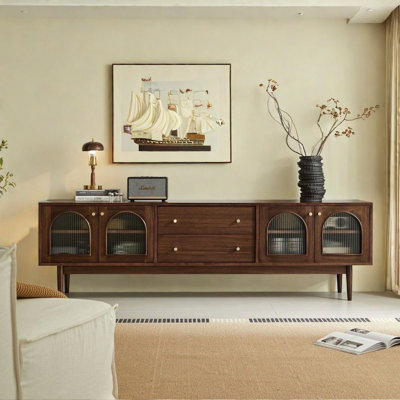 Nordic solid wood style TV cabinet