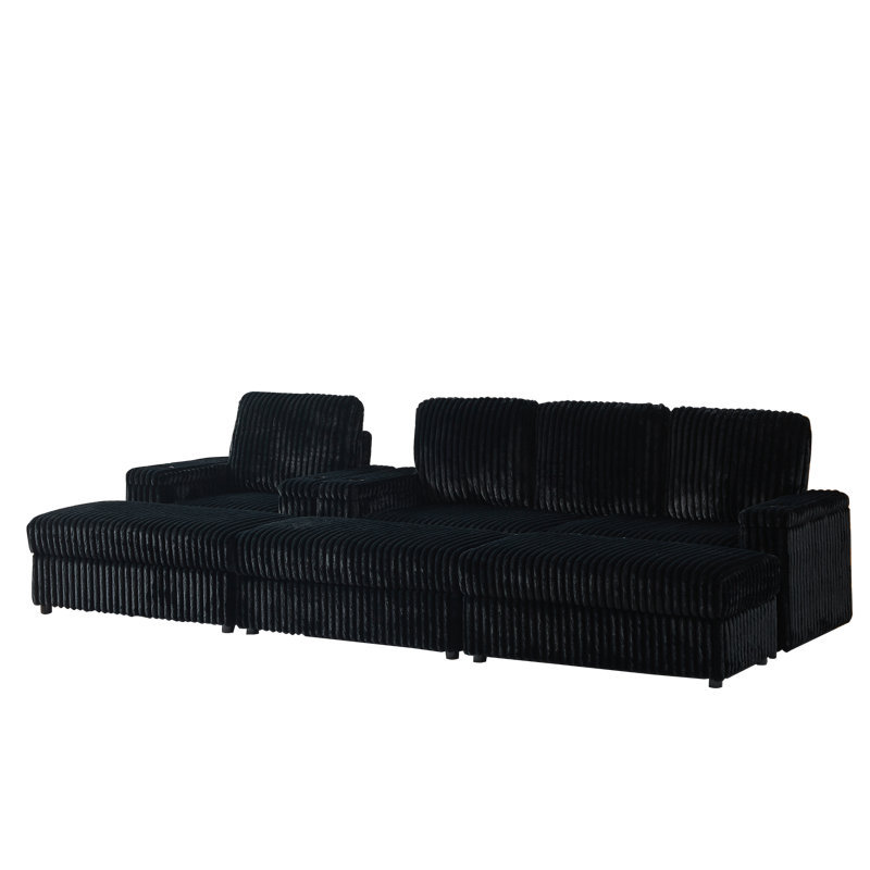 Canapés confortables en velours côtelé avec rangement, fauteuil inclinable moderne pour la maison