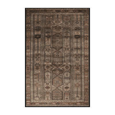 Machine Washable Persian Brown Area Rug