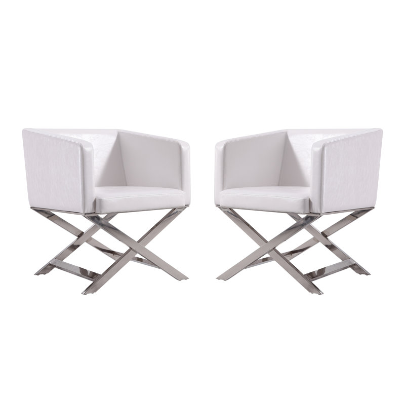 Fauteuil d'appoint Hollywood, Simili cuir blanc