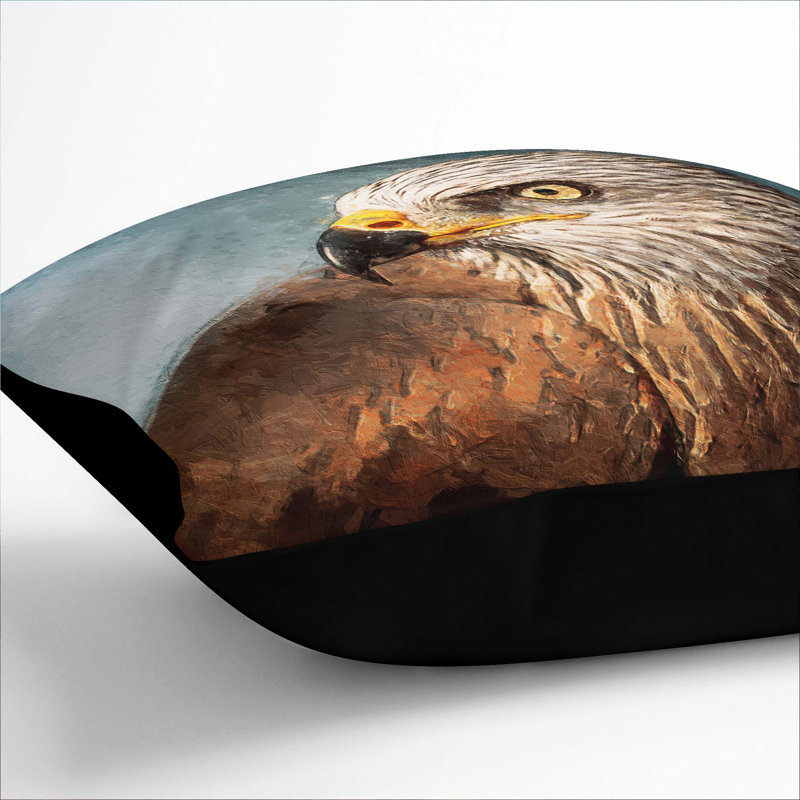 Bird Square Throw Cushion, 55cm H x 55cm W x 20cm D, Black