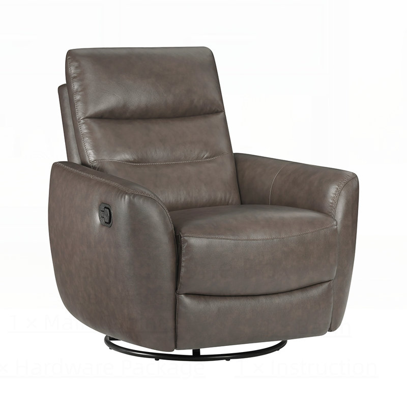Luxurious Swivel Glider Reclining Chair with Leather Upholstery, High-Density Foam, and Pocket Coils for Ultimate Comfort