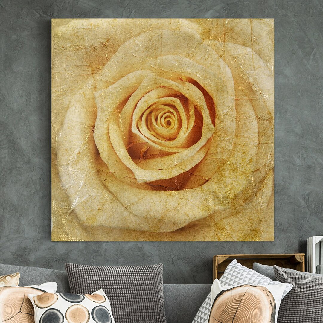 Leinwandbild Vintage-Rose