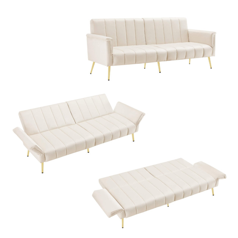 2 Seater Convertible Velvet Sleeper Sofa