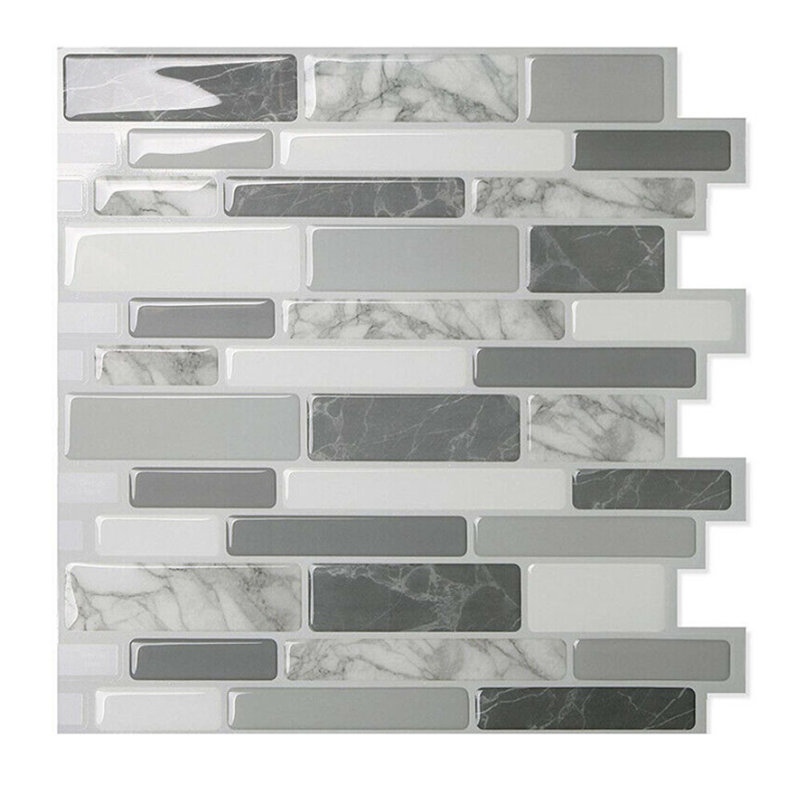 Addey 30.5cm W x 30.5cm L PVC Peel and Stick Mosaic Tile, Grey