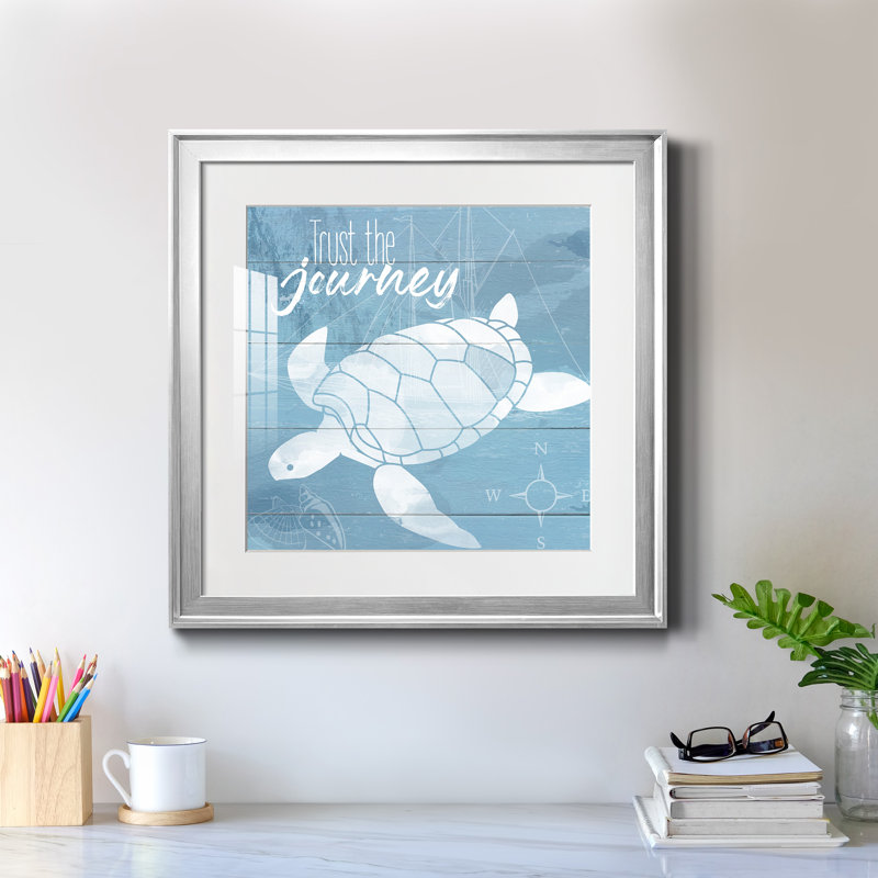 Trust the Journey - peinture encadrée, Encadrement argenté, H 17,5 po x l 17,5 po x P 1,5 po