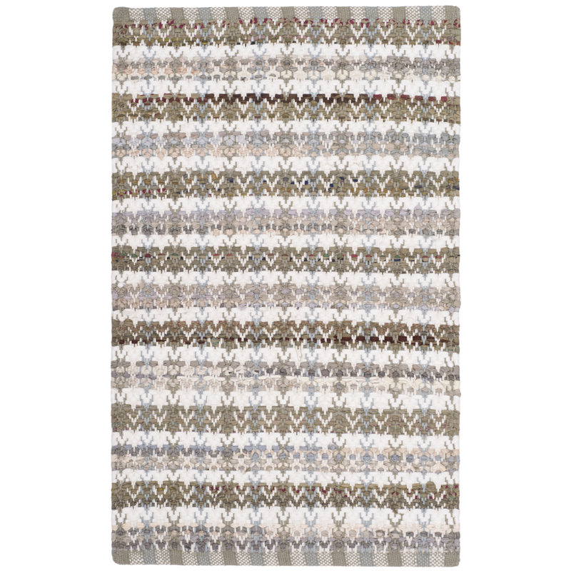 Ingleside Hand Woven Cotton Striped Rug, Rectangle 3' x 5'