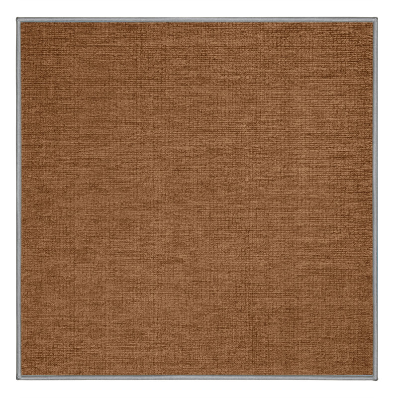 Machine Washable Solid Brown Area Rug, Square 6'