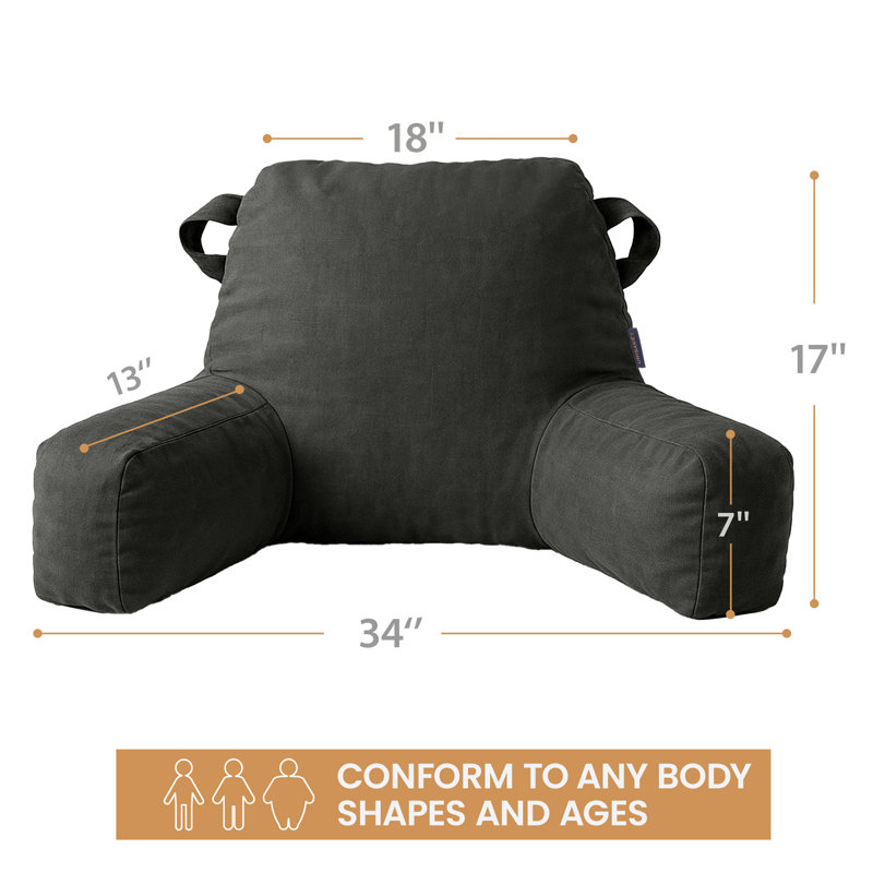 Coussin de dossier avec poches Comfy, Gris foncé