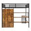 Lit mezzanine en métal noir de style moderne avec rangement et bureau - Lignes épurées pour une chambre à coucher contemporaine