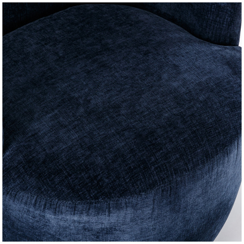Genece Upholstered Swivel Accent Chair, Blue Chenille