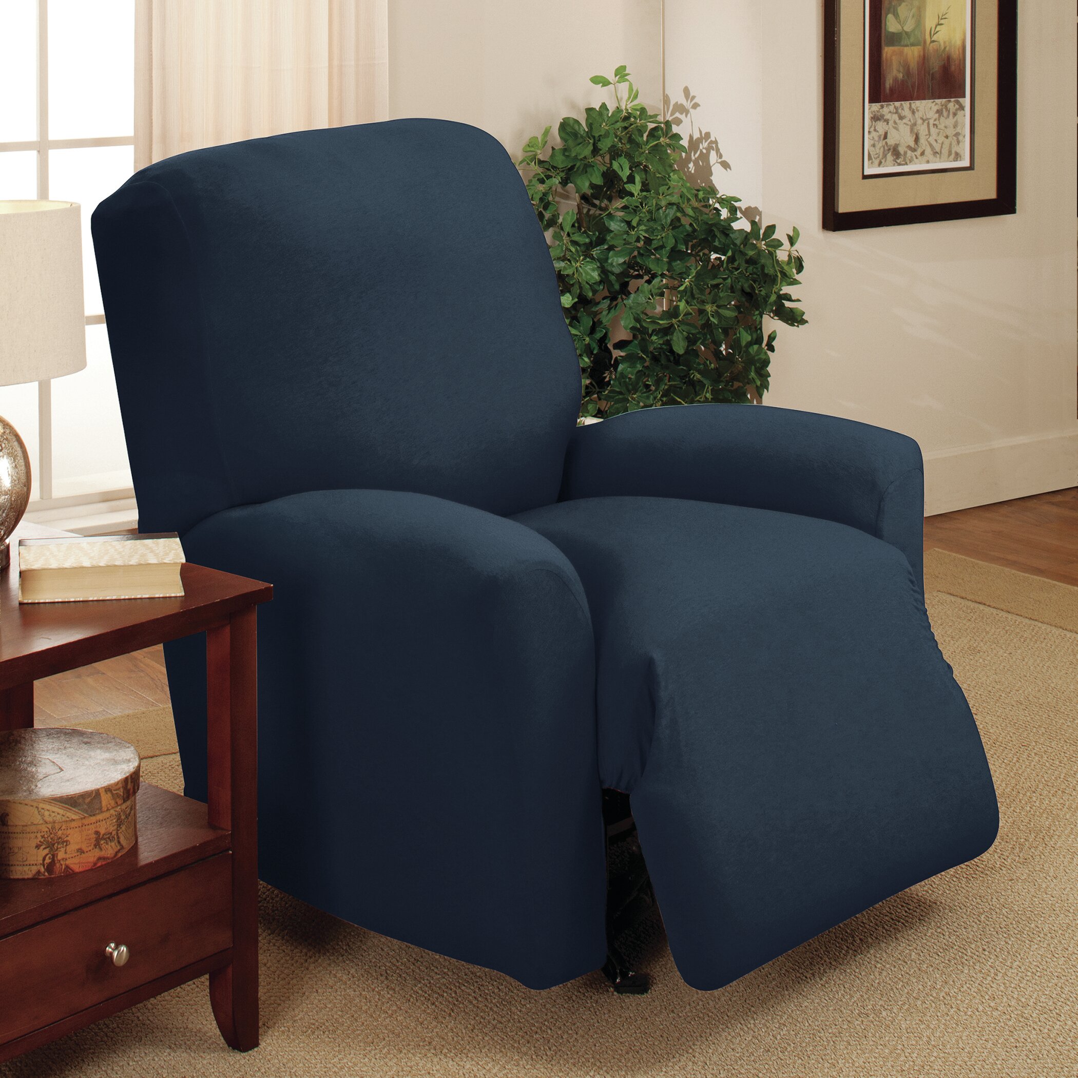 Navy blue best sale recliner slipcover