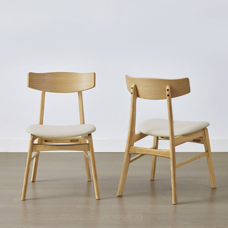 Upholstered Side Chair, Oak