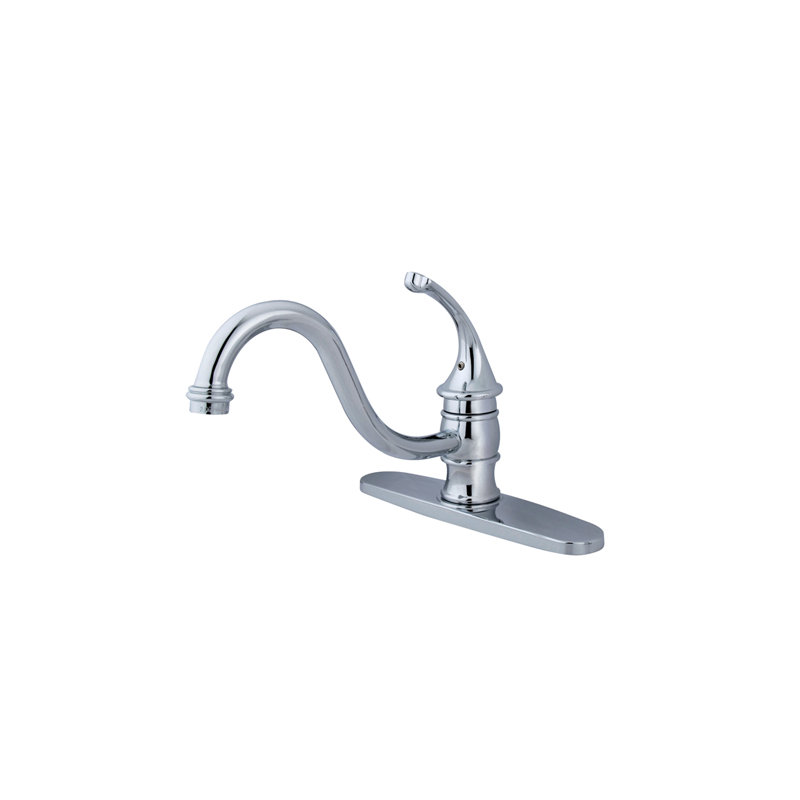 Kingston Brass Georgian Single-Handle Deck Mount Kitchen Faucet, Without Spray, Polished Chrome