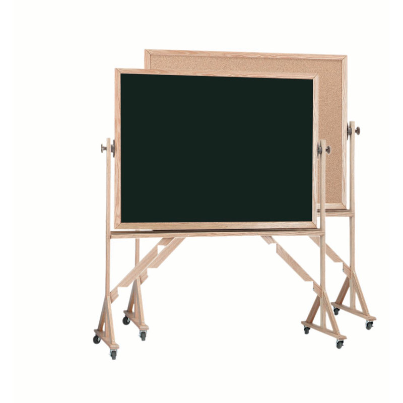Freestanding Cork Reversible Medium - 4' - 6', 3' H x 4' W, Black