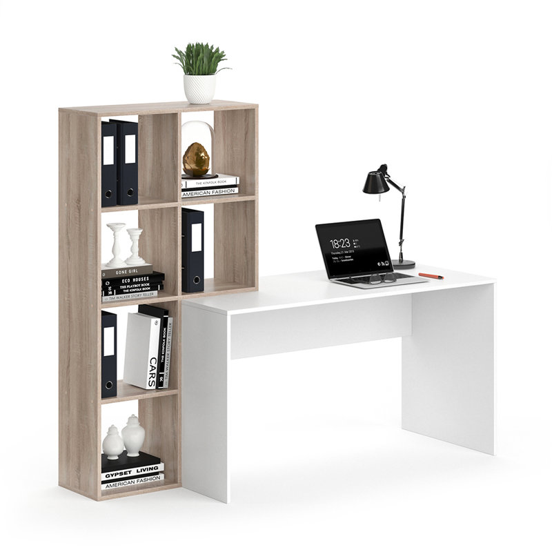 Lacee Modular Writing Desk, Sonoma/White