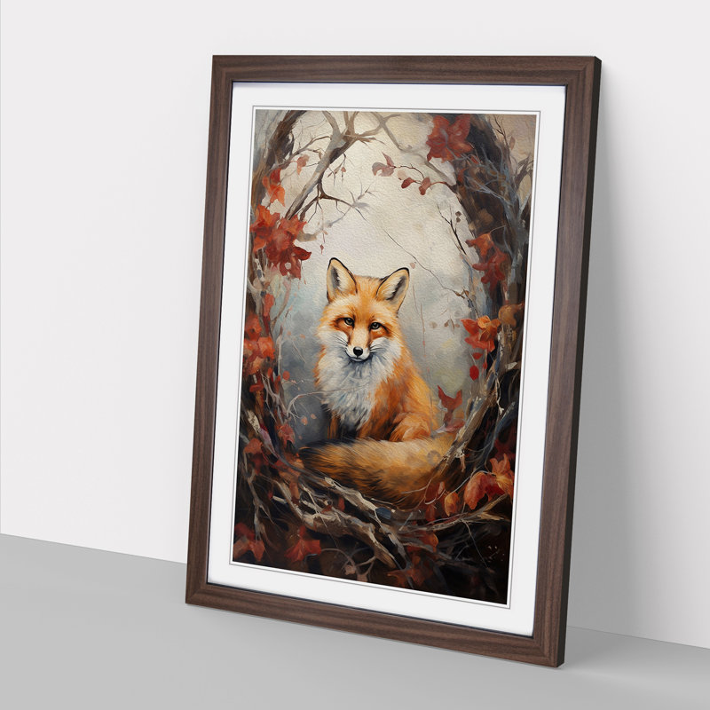 Single Picture Frame Print on Wood, 64cm H x 46cm W, Walnut Framed
