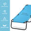 Chaise pliante inclinable - 5 positions, structure en acier, bleu ciel pour profiter à l'extérieur de la plage, de la cour, du patio pliant 5 verges