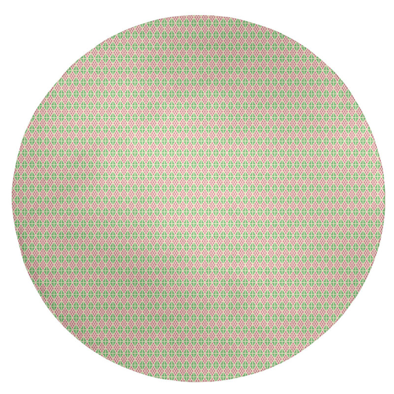 Chenille Geometric Indoor Rug, Round 5'
