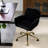 Black Home Office Chair - Adjustable, Golden Metal Base, Foam Filled For Work A&A Furniture Study Appliance Chair, Base-1121299528