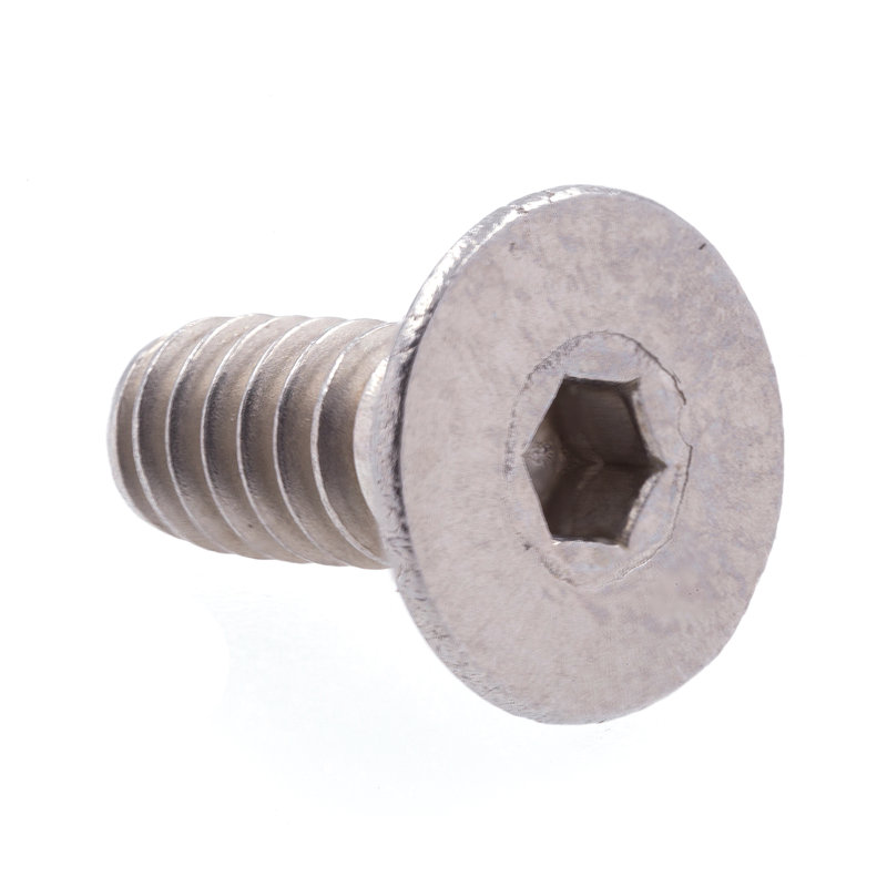 Vis à six pans creux, tête plate, embout hexagonal (hexagonal), n ° 6-32 x 3/8 po (paquet de 10), Acier inoxydable
