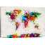 « world map paint gouttes », reproduction d’art sur toile tendue-1009918925